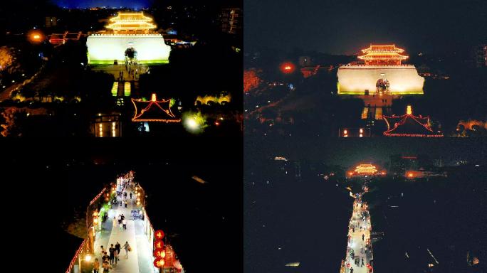 4k扬州东关街夜景航拍宣传片