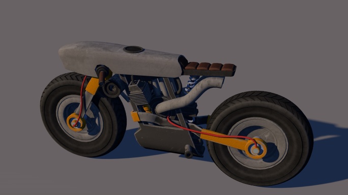 未来科技摩托车，c4d模型