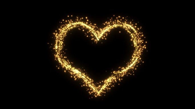 金色心形粒子爱情背景