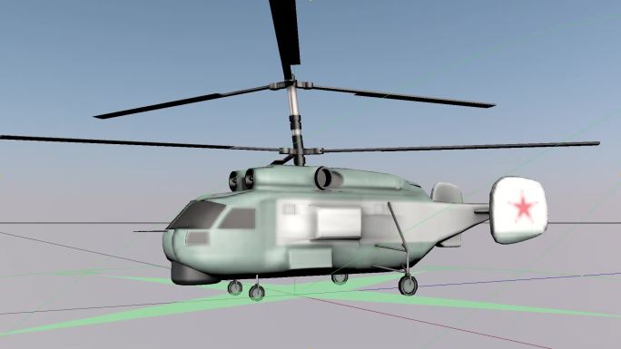 写实版直升机，c4d模型