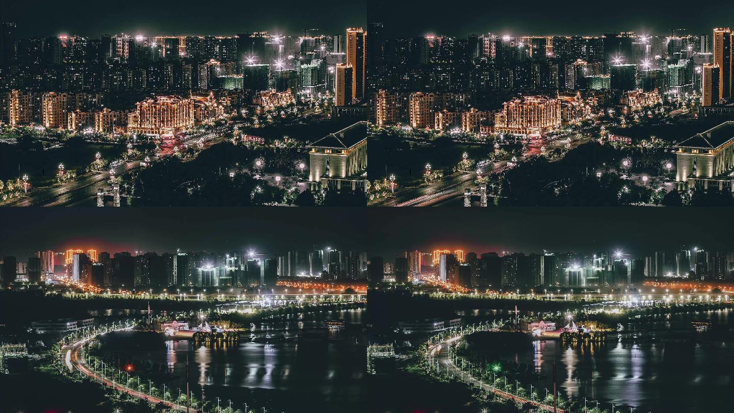 城市夜景延时素材4K