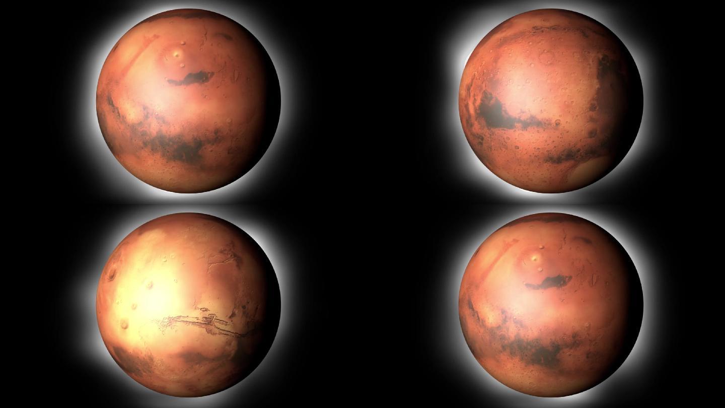 全息360度太阳系火星三维模型展示视频