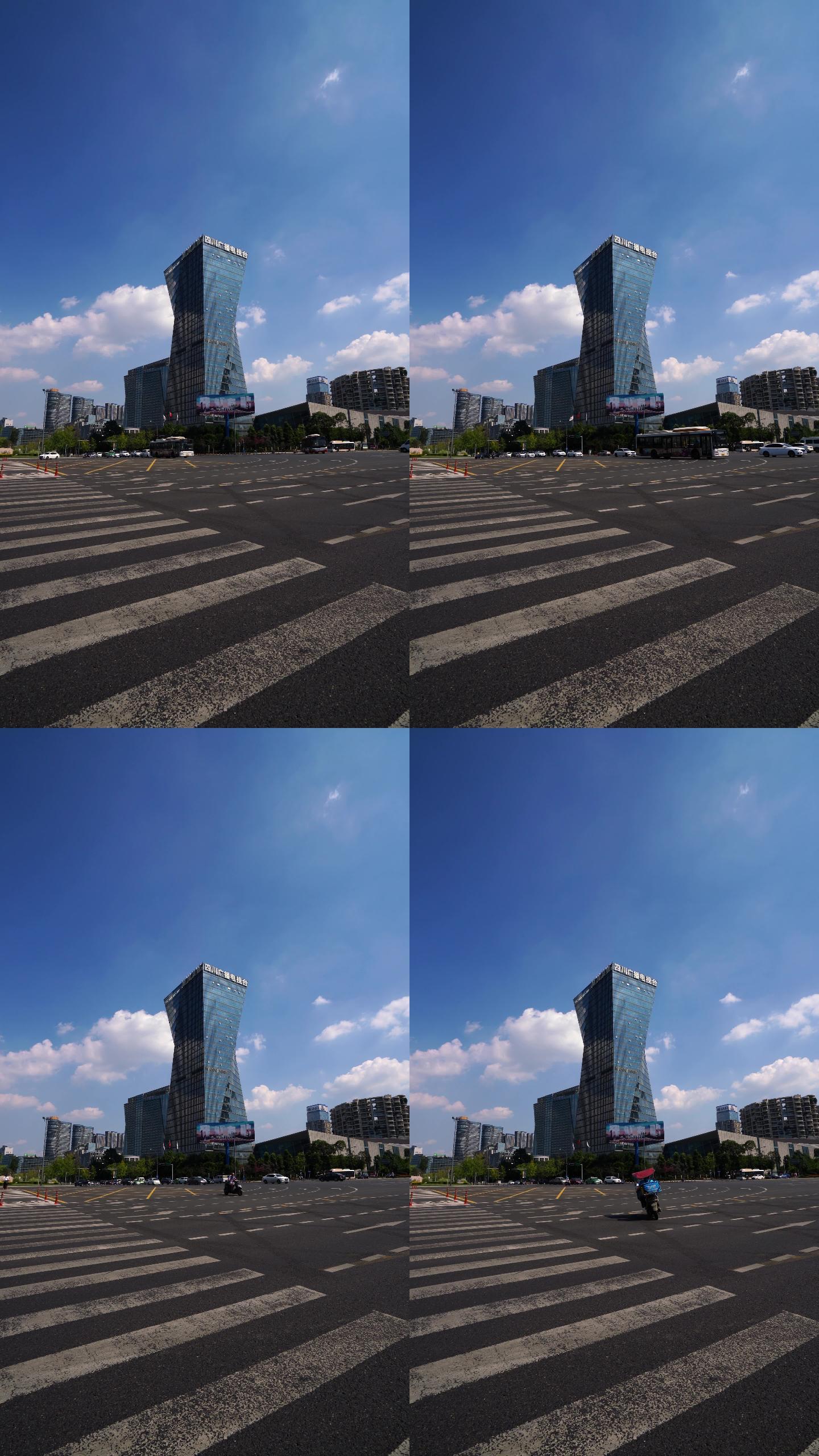 4K竖屏实拍四川卫视总部大楼视频素材