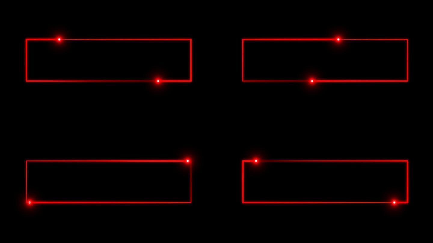 4K红色粒子光线描画长方形2.1-循环