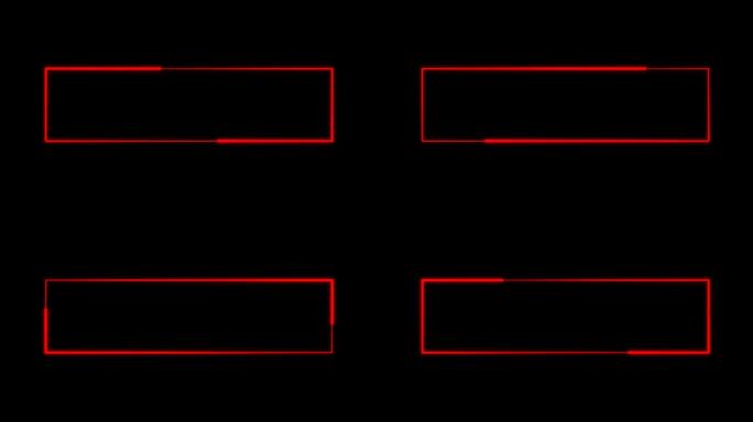 4K红色粒子光线描画长方形2