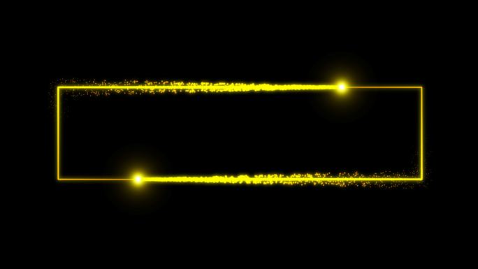 4K金黄色粒子光线描画长方形2.2