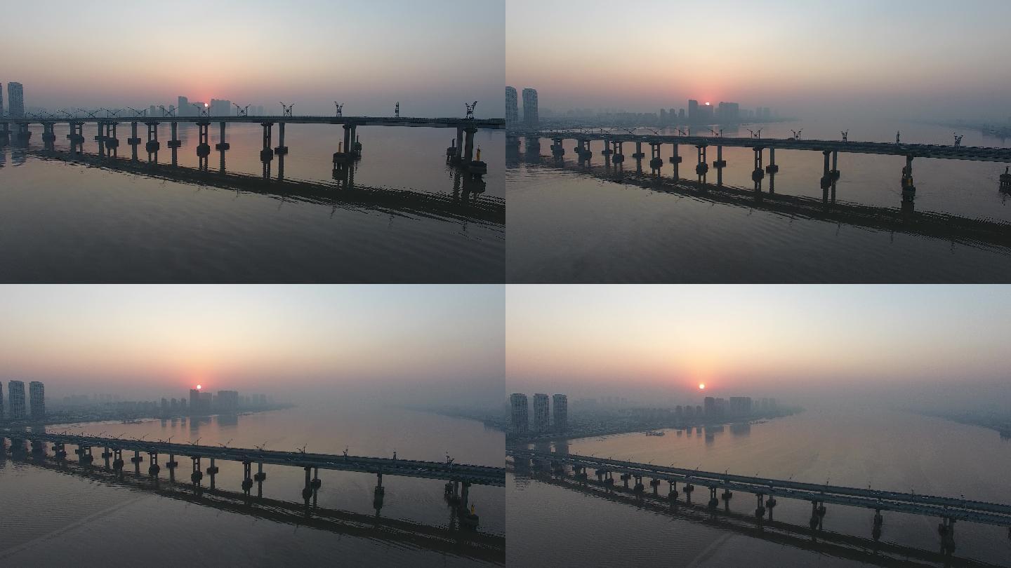 飞云江大桥清晨日出