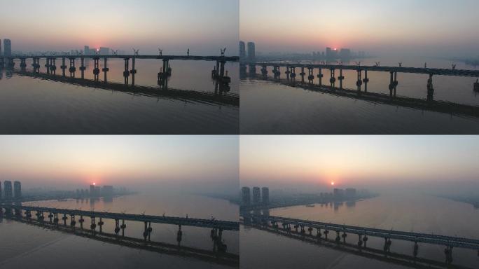 飞云江大桥清晨日出