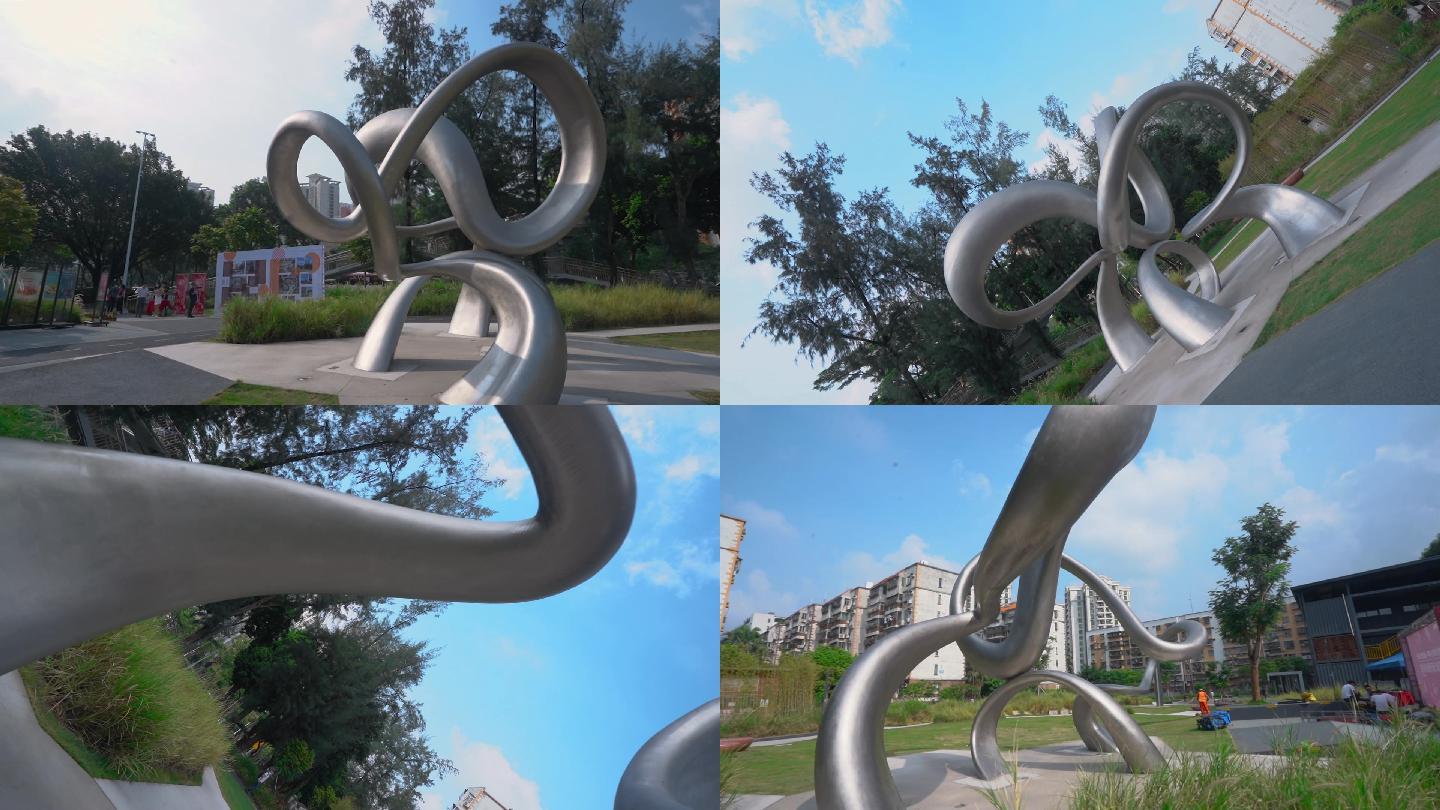 深圳建设小公园不锈钢城市雕塑