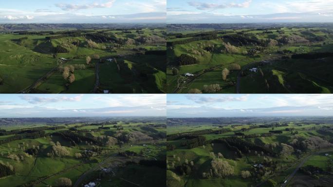 无人机航拍新西兰牧场草原风光