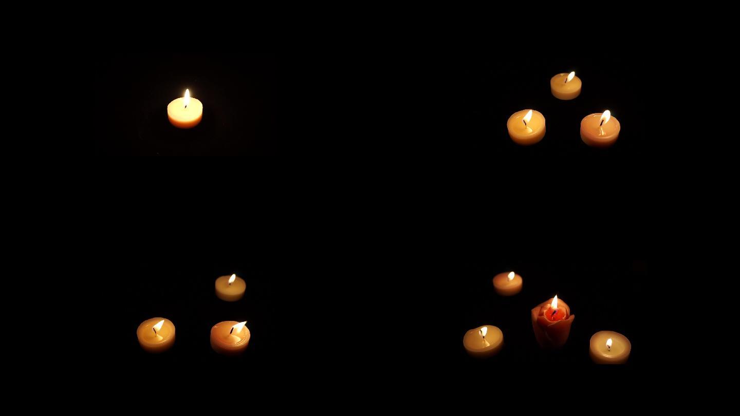 [4K高清实拍]蜡烛烛光素材