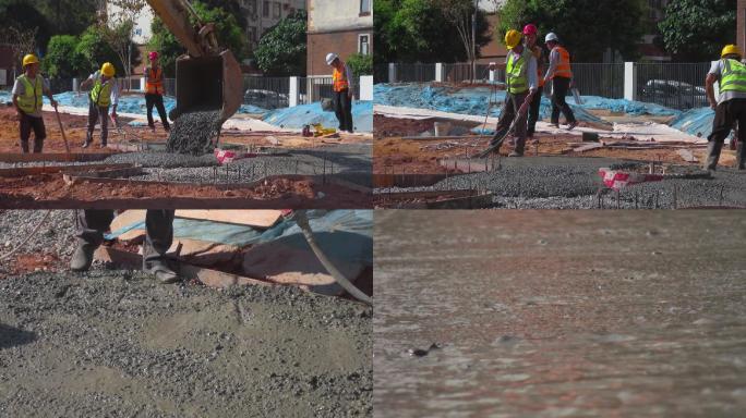 城市建深圳建设挖机倒混凝土平地水泥震动棒