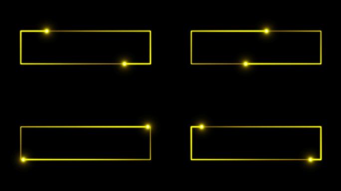 4K金黄色粒子光线描画长方形2.1-循环