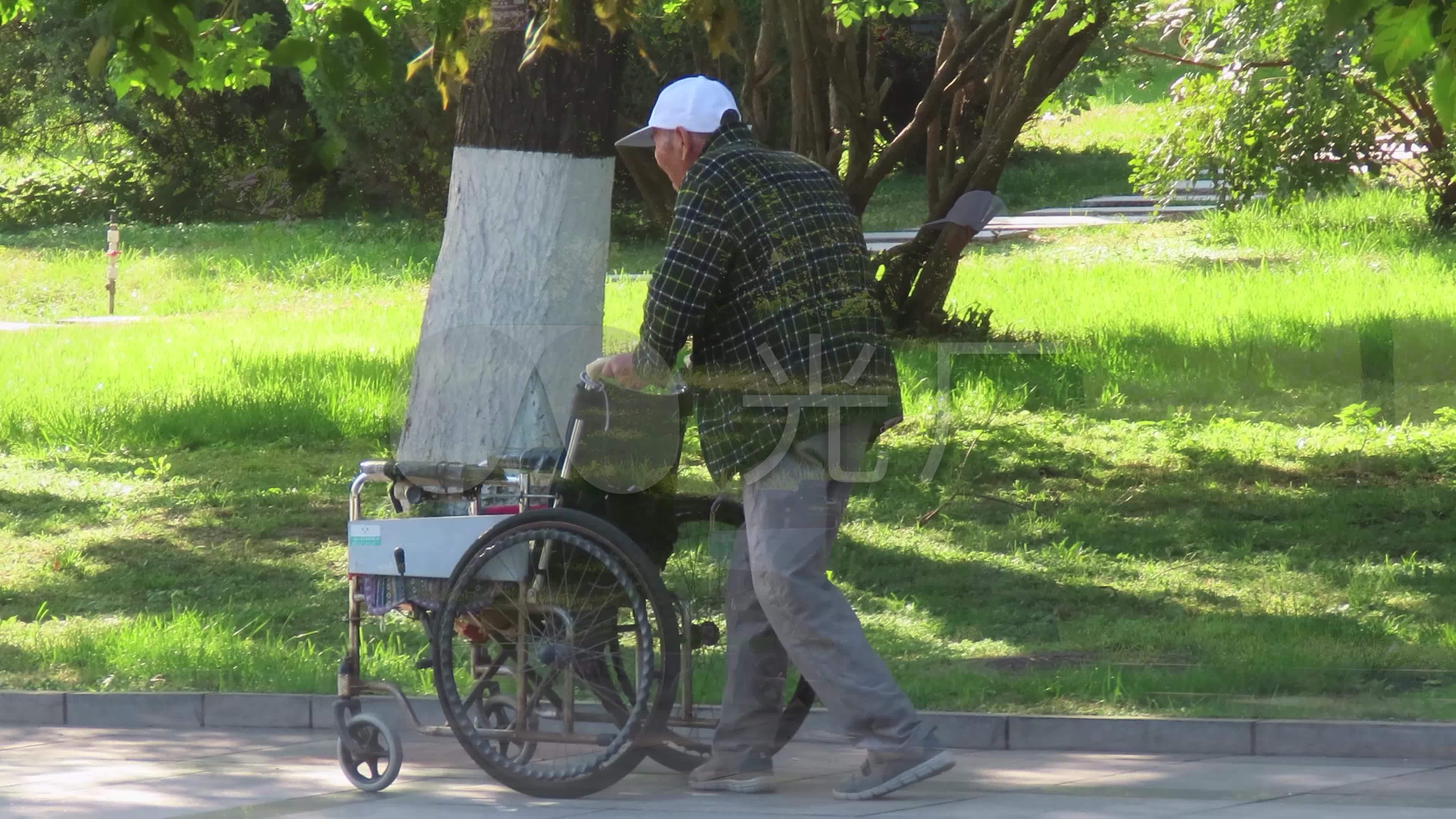 夫妻携手轮椅遛弯，背影感动市民|遛弯|轮椅|夫妻_新浪新闻
