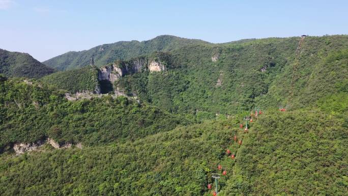 航拍湖北襄阳南漳春秋寨风景区