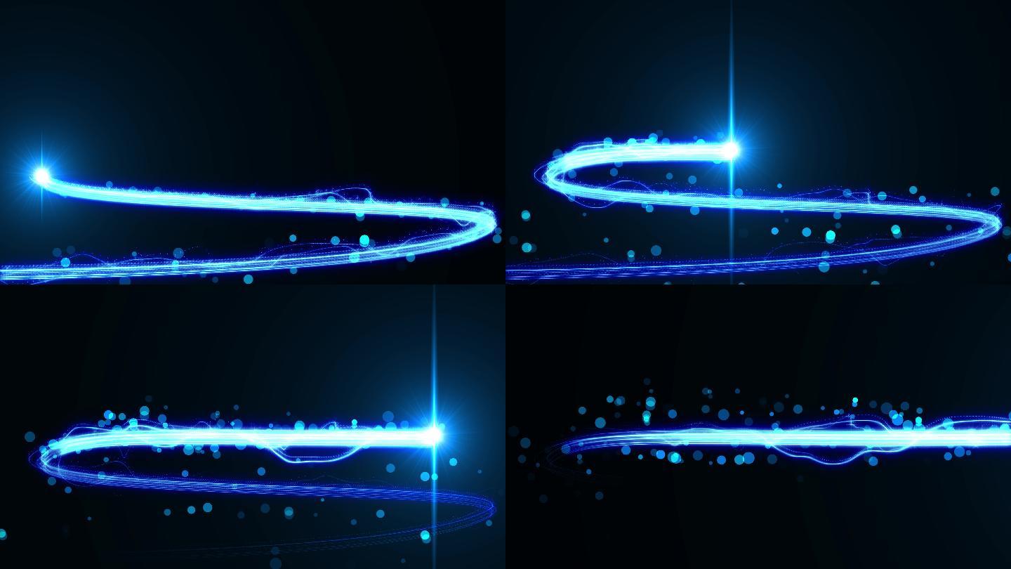 4K路径出标题L蓝色光效粒子