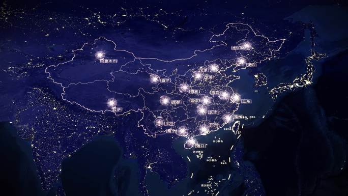 【原创】中国地图全国分布夜景
