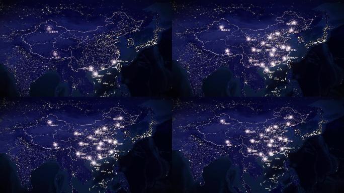 【原创】中国地图全国分布夜景