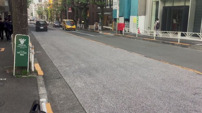 日本街拍出租车短视频街道