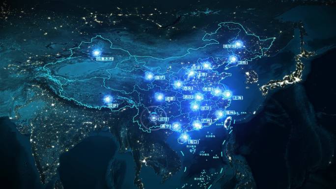 【原创】中国地图全国分布蓝调