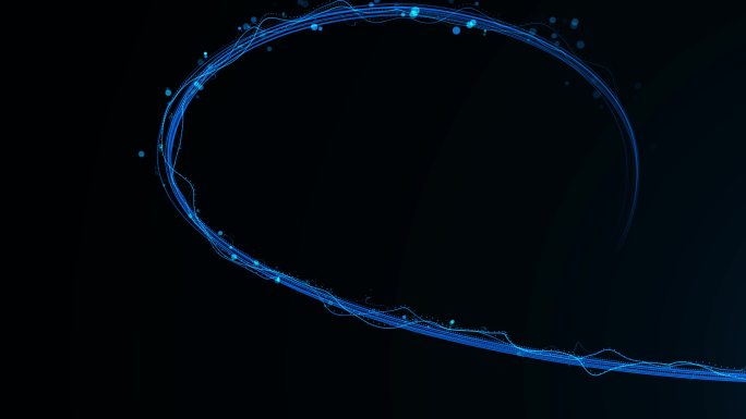 4K蓝色圆圈路径光效粒子
