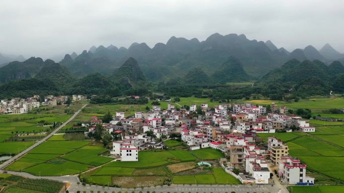 延时航拍湖南美丽乡村周家坝村