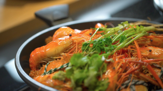 【60帧】大闸蟹海鲜烹饪煮菜素材