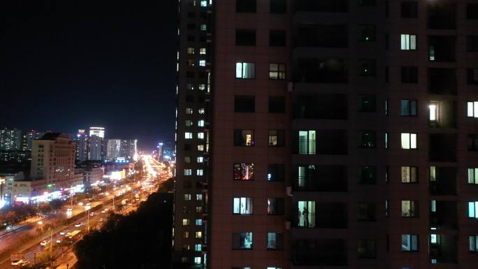 小区夜景