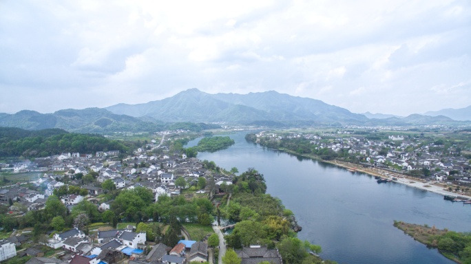 桃花潭(安徽省泾县桃花潭景区)航拍