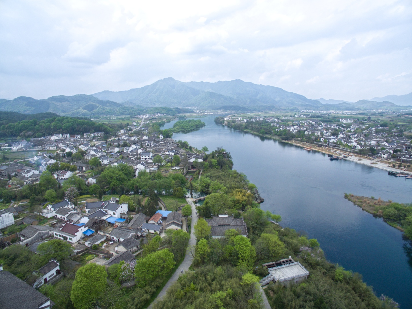 桃花潭(安徽省泾县桃花潭景区)航拍