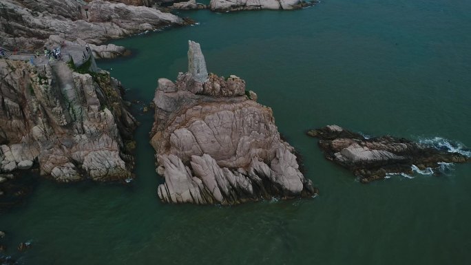 威海荣成成山头景区天尽头航拍