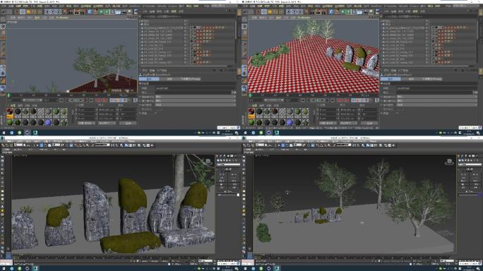 C4D+3dsmax+fbx--树木集合