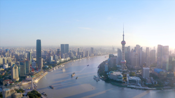 【大气4K】上海清晨航拍（原创·可商用）