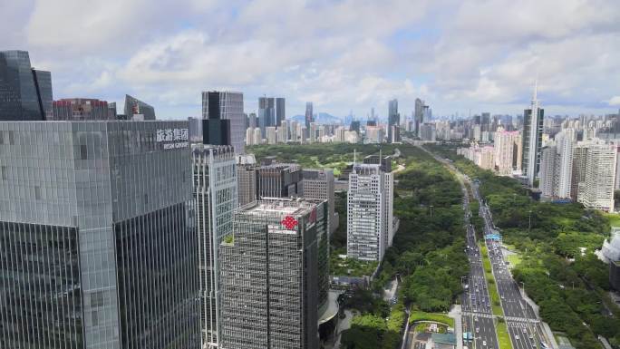 原创深圳福田区建筑群航拍