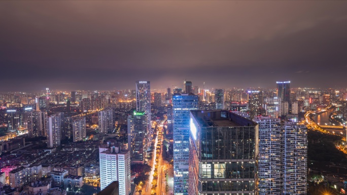 锦江区天府大道夜景延迟