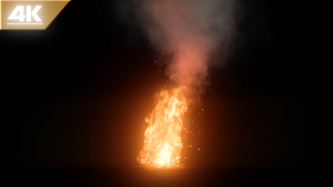 【4K透明】真实火焰通道合成素材03