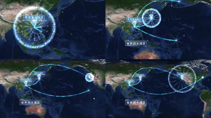 4K世界湾区谷歌地图（视频素材）