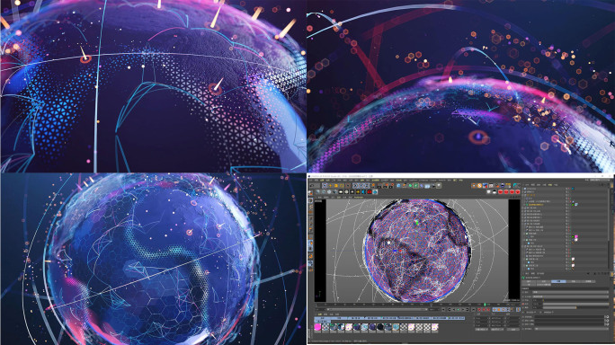 科技地球科技地球视频素材AE模板c4d模