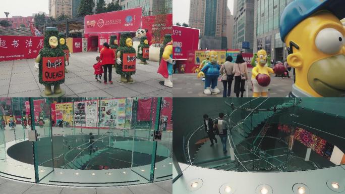 重庆时代广场玩具雕塑地下旋转楼梯