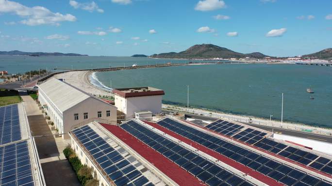 长岛供电太阳能光伏板航拍