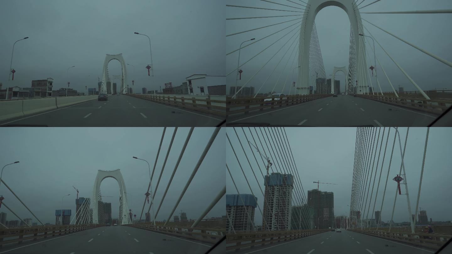 贵港青云大桥--车窗外城市