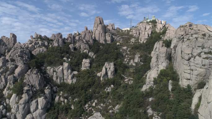 4K疫情青岛崂山大景航拍