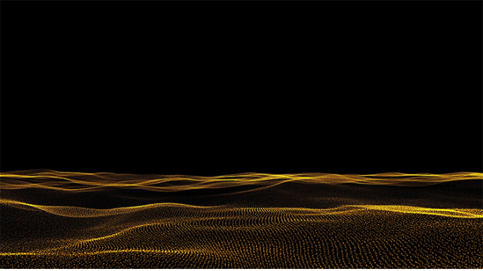 4K金色海洋粒子波浪循环背景