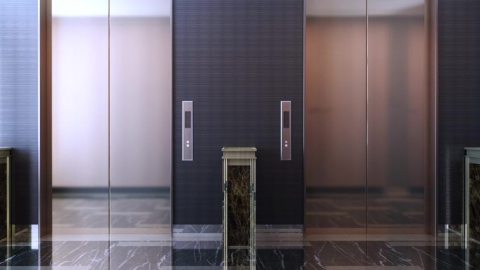 三维通用电梯开门镜头写字楼高档小区公寓