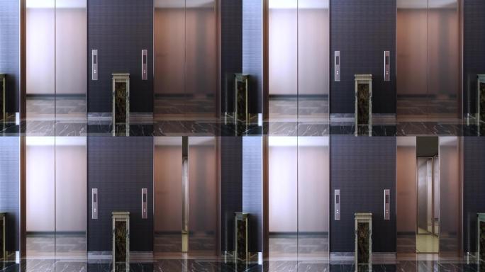 三维通用电梯开门镜头写字楼高档小区公寓