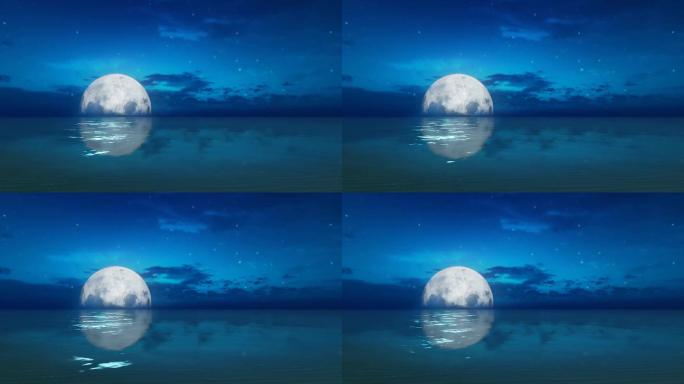 月亮月光海边海上升明月湖面