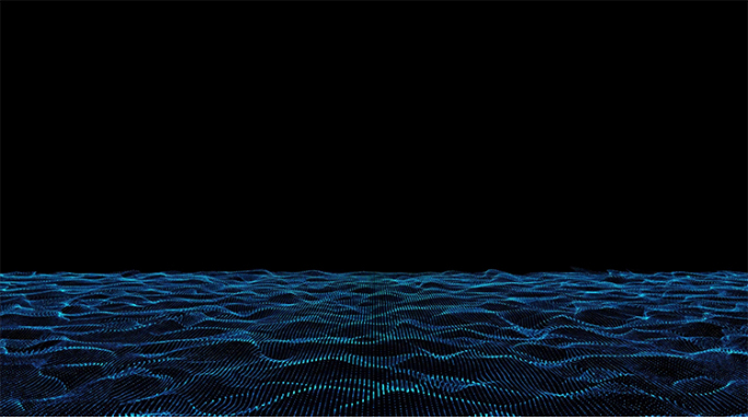 蓝色4K粒子海波波浪动态背景
