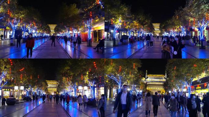 北京大前门商业街延时-西安大唐不夜城