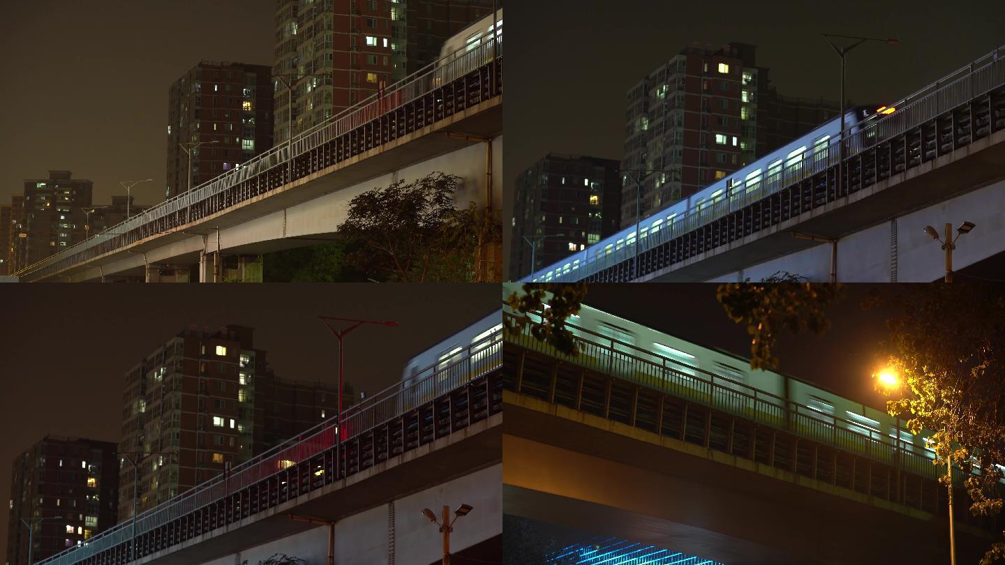 夜晚北京的地铁声音4k夜晚城铁