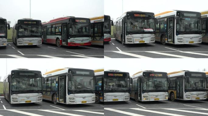 整齐排列的公交车